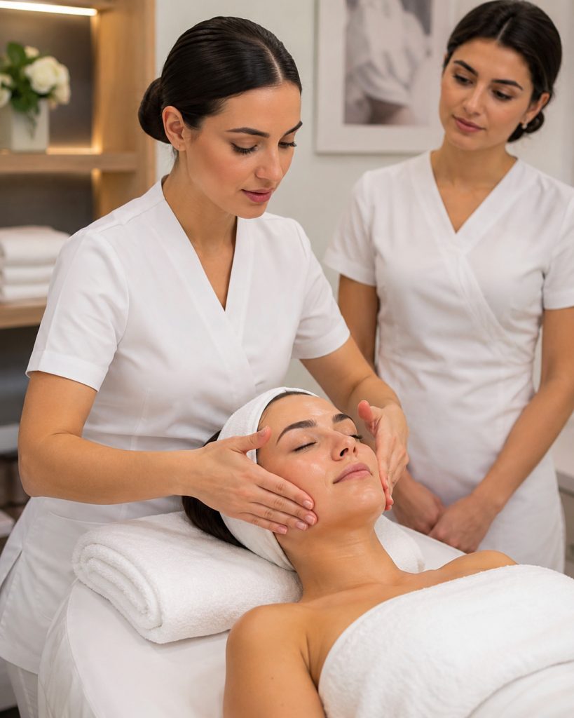 Corso di massaggio viso con esercitazione pratica in cabina estetica presso VB Beauty Lab a Catania