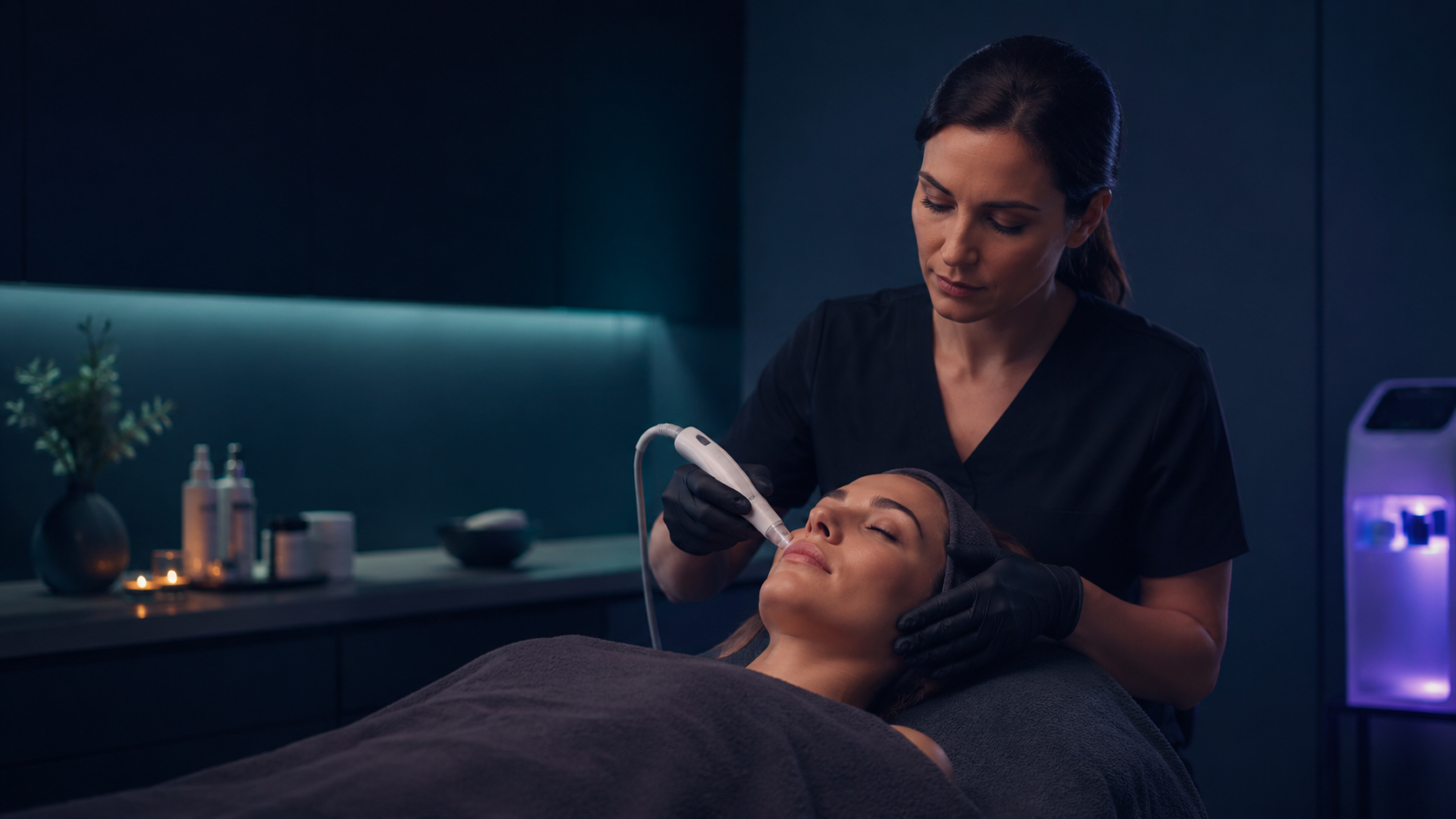 Trattamento di estetica avanzata viso in un beauty lab professionale a Catania